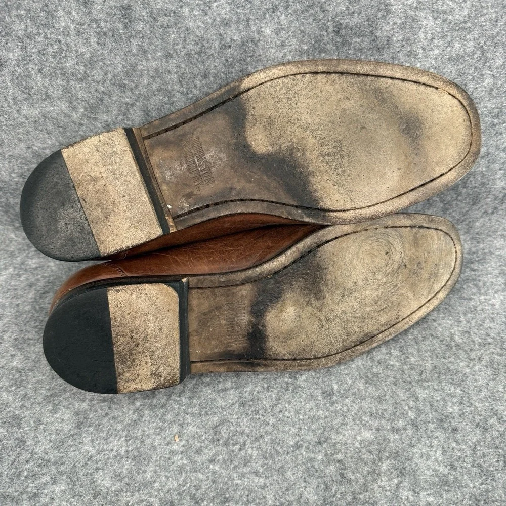 JOHNSTON & MURPHY Tassel Kilt Moc Toe Leather Brown Loafer Slip On Shoe Mens 11
